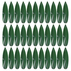 100 Pcs Sushi Bamboo Leaves Plate Leaf Ornament Decor Sashimi Dish Adorn Dessert Decorative