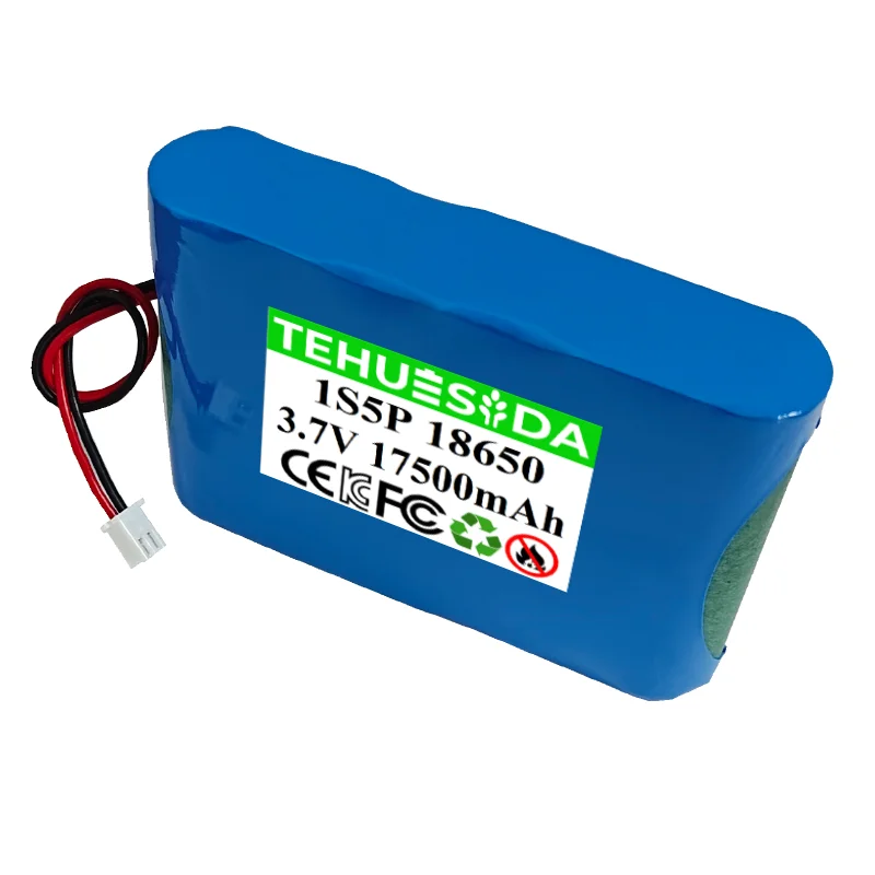 3.7V 17500mAh 18650 1S5P Rechargeable Battery Pack 3.7V Lithium Ion Battery for Power Bank DIY RC Drone Solar Light