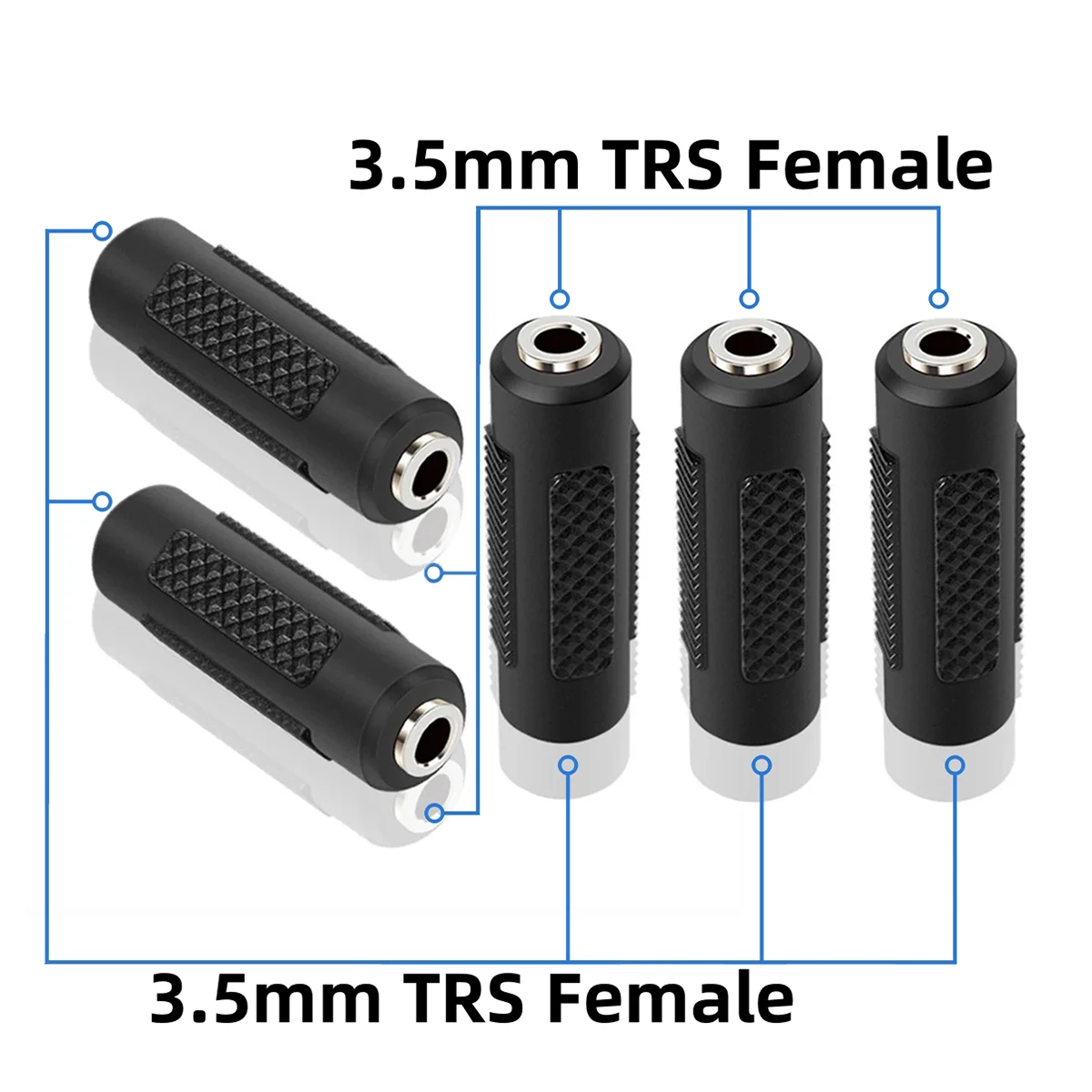

3/5PCS 3.5mm TRS Stereo Jack Female to Female Adapter Connectors Coupler 1/8 Inch Aux Adapter for 3.5 mm Audio Cable Extension