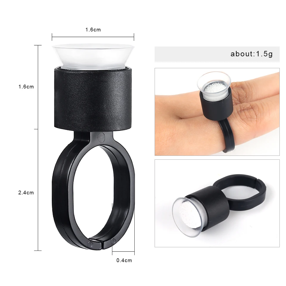 Tazas desechables con anillo para tinta de tatuaje, 50/100 Uds., con esponja, pigmento para Microblading, soporte para tinta, suministros de accesorios para tatuaje PMU