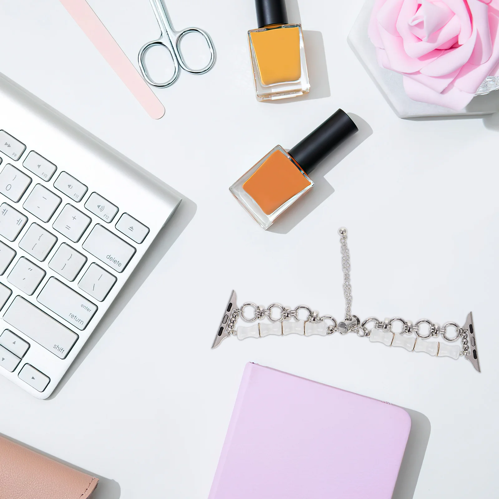 

Women Crystal Stone Beads Beaded Bracelet Watch Band Adjustable Strap for 42 44 45 49mm Watches Stylish Jewelry Wristband