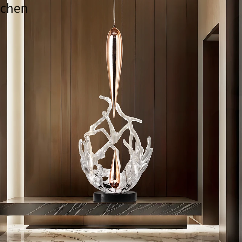 

ZML Water Drop Sculpture Pendant Art Hanging Ceiling Soft Decoration Entrance Living Room Transparent Ornament