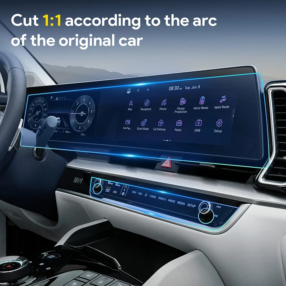 TPU For KIA Sportage NQ5 2022 2023 Anti-scratch Protector Interior Sticker Car Center Console Media Dashboard Navigation Film