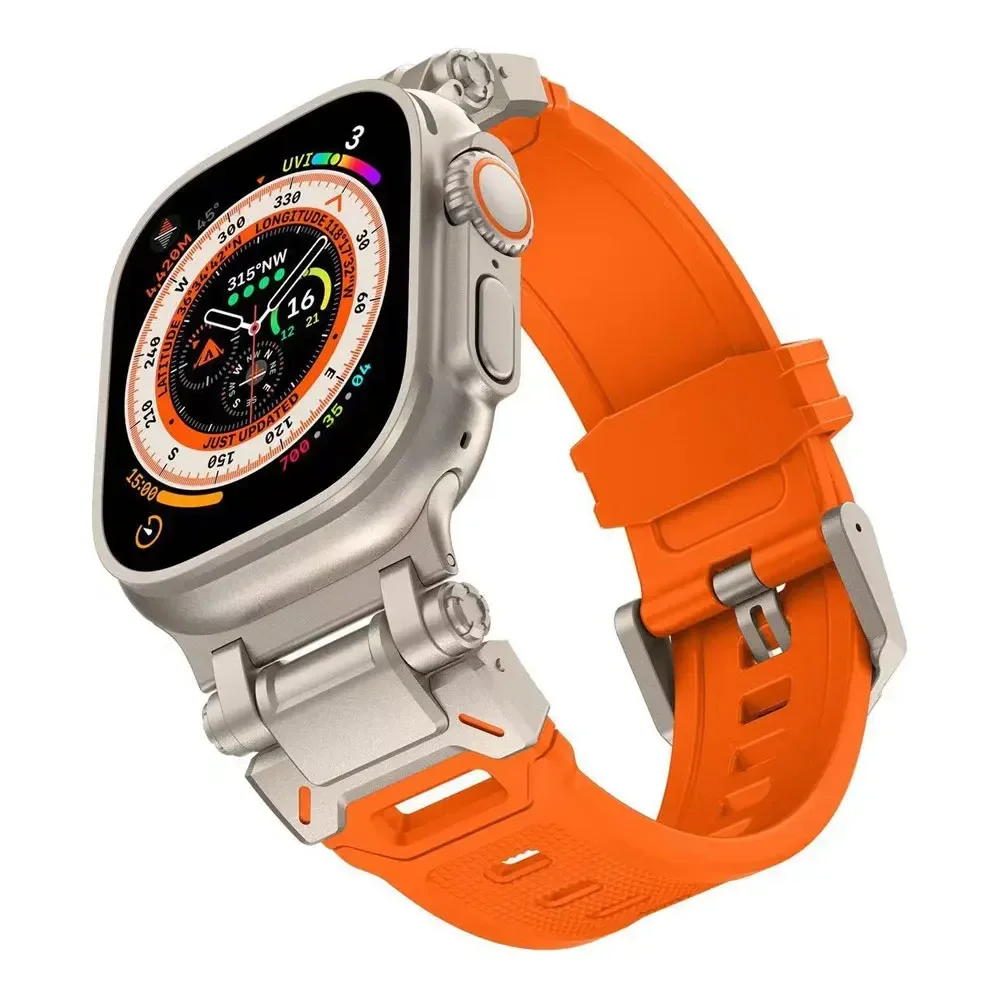 Tour Band tunggal untuk tali jam tangan Apple, 44mm 45mm 49mm 42mm tali olahraga pria Iwatch seri 9 8 7 6 5 Se Ultra 2 gelang mewah