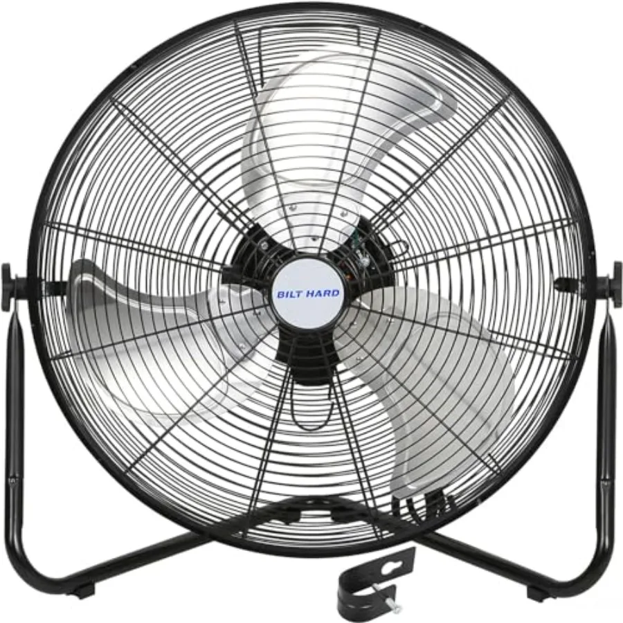 

Industrial shop fan for commercial, garage, and greenhouse: 4650 CFM 20 high velocity floor fan, heavy duty metal construction,