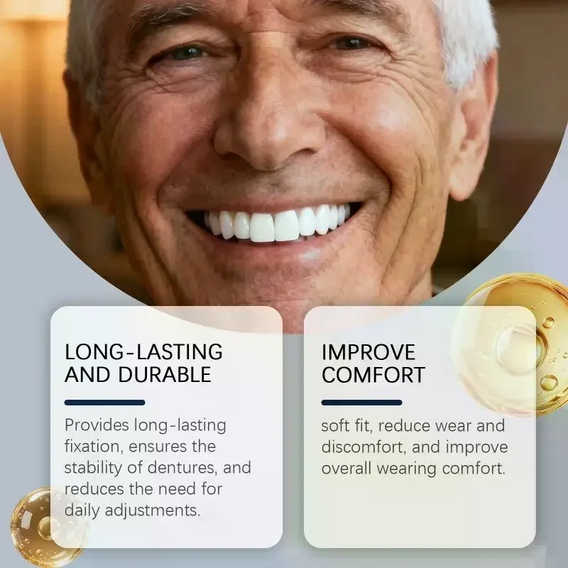 Adhesive Cream - Natural Fit, Secure Hold, Comfortable Denture Fixative, Long-Lasting Seal for Upper & Lower Dentures Denture