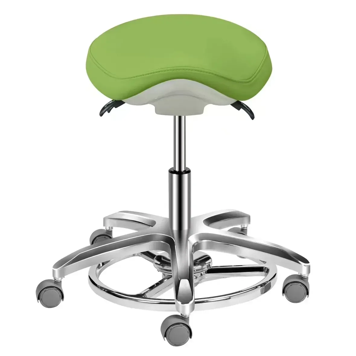 

Clinic Medical Height Adjustable Rolling Assistant Footrest Ergonomic Doctor Dental Stool Saddle Chair