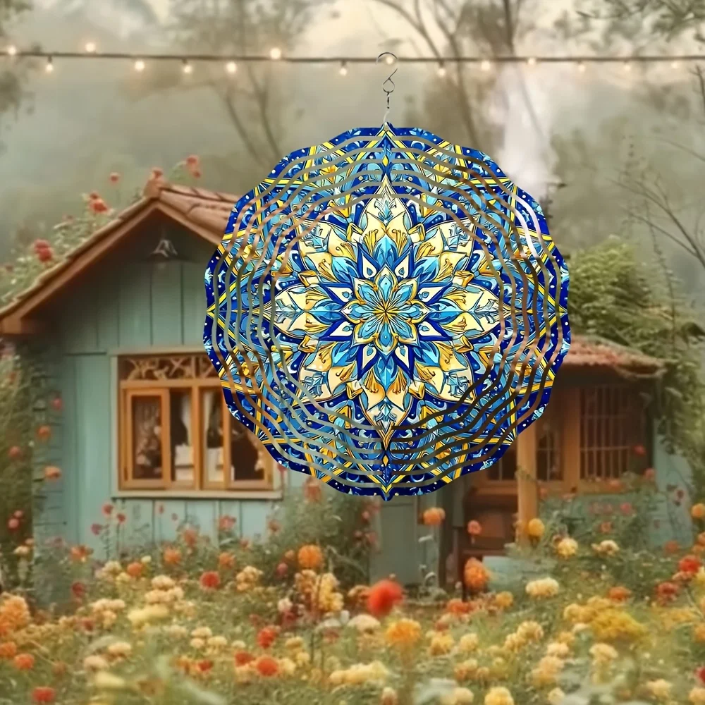 CIFBUY Abstract Mandala Art Aluminum Wall Art Waterproof Durable Decor For Garden Patio Balcony Meditation Yoga Room
