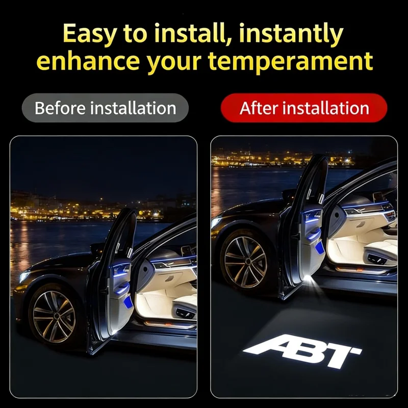 For AUDI ABT A6 RS6 S5 S4 A8 A4 A1 A3 SQ7 TT RS3 R8 A5 A7 Q3 Q5 Q7 Car Door Courtesy Light HD Projector Welcome Lamp Accessories