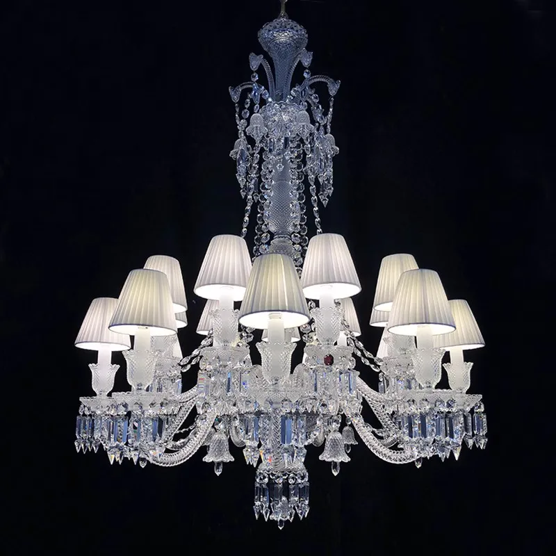 Transparent Crystal Chandelier Lighting Luxury Hotel Luminaire For Dining Room Lighting Fixtures Lamps Glass For Chandeliers