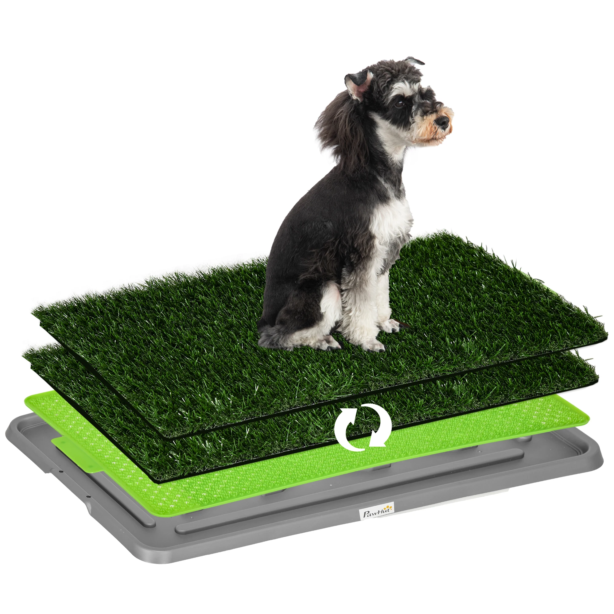 PawHut toilet for dogs with 2 artificial lawns 67x41x3,5 cm Green