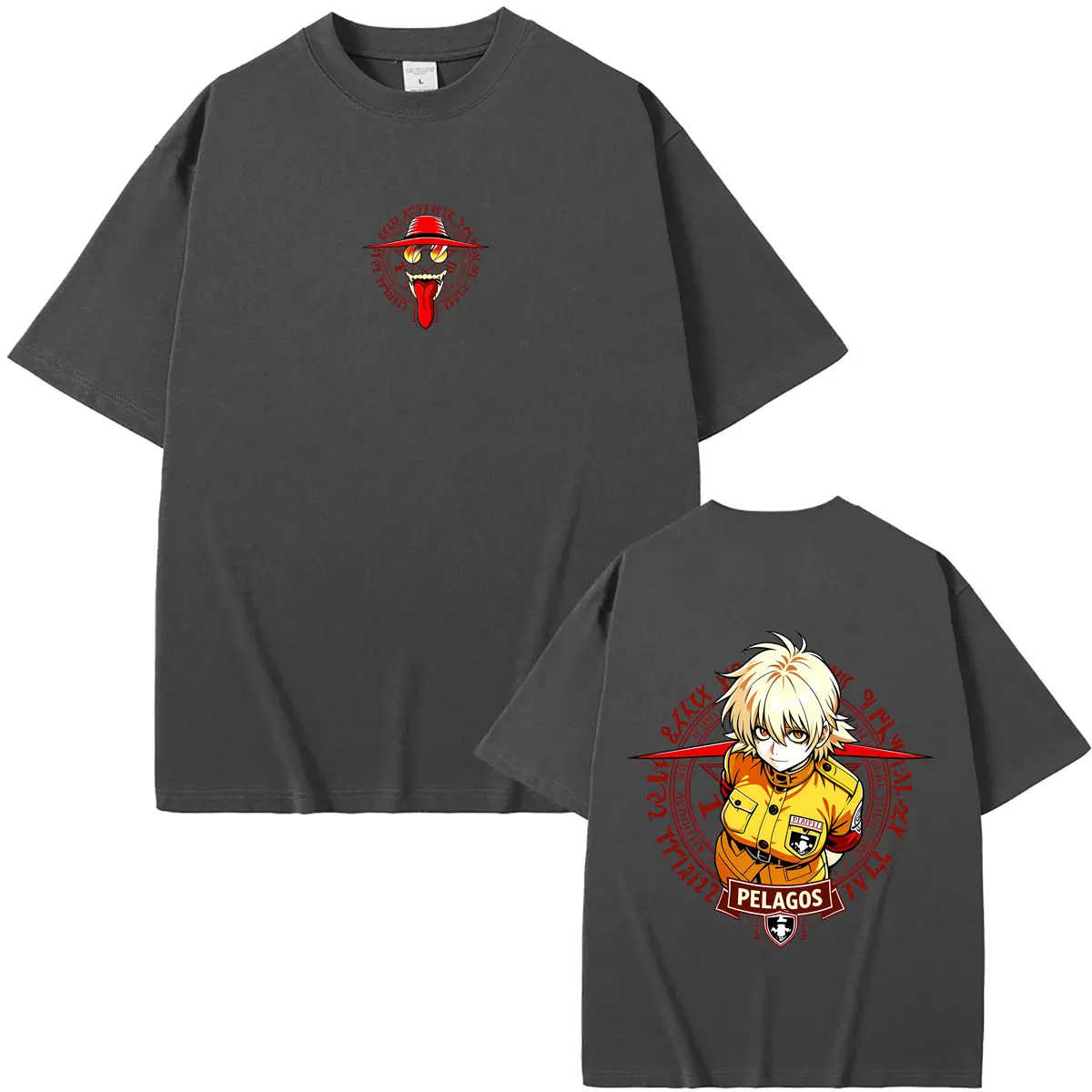 Anime Hellsing Vampire Alucard Seras Victoria T-shirt Men Women Manga Gothic Rock T Shirts Summer Male Casual Soft Cotton Tshirt