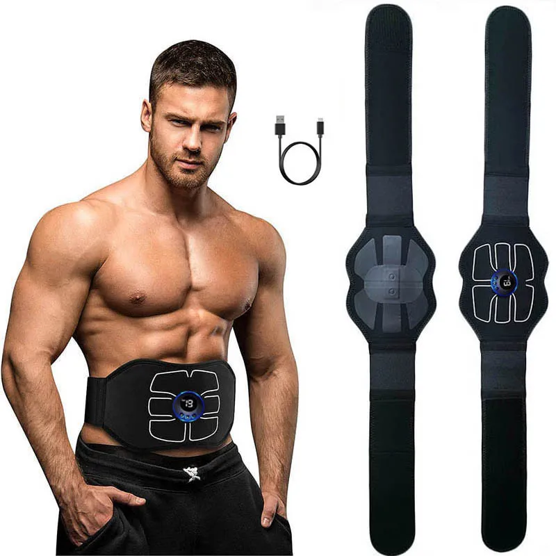 

EMS Muscle Stimulator Toner Abdominal Toning Belt Portable Home Fitness Body Slimming Massager For Abdomen Massage USB Recharge