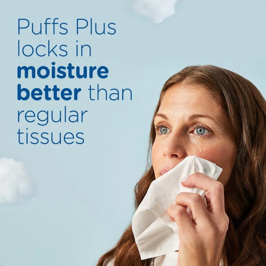Puffs Plus Lotion Facial Tissues 10 Cubes 56 Tissues Per Box