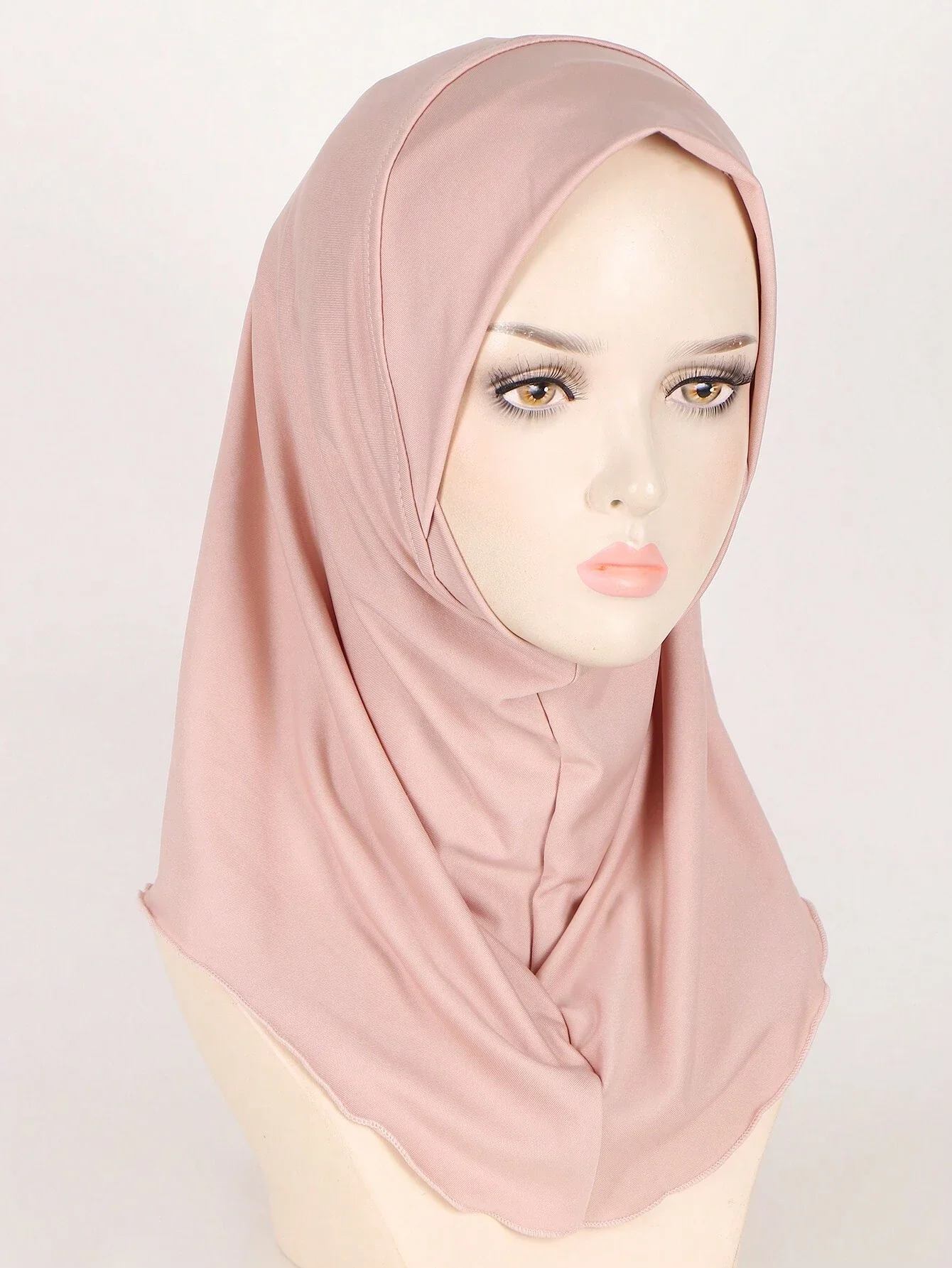 Muslim Hijab Milk Silk Convenient Pullover Hat Malay Pullover Hijab Multicolor Solid Color Close Copy Lace Ladies Ethnic Hat