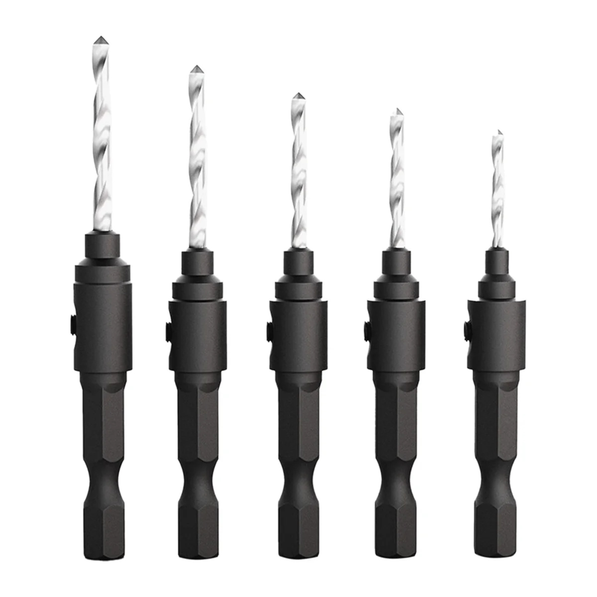 

5Pcs Woodworking Hole Opener Set Hexagon Screw Hardware Tools Countersink Drill Countersink Drill Awl Drill Hole Reaming