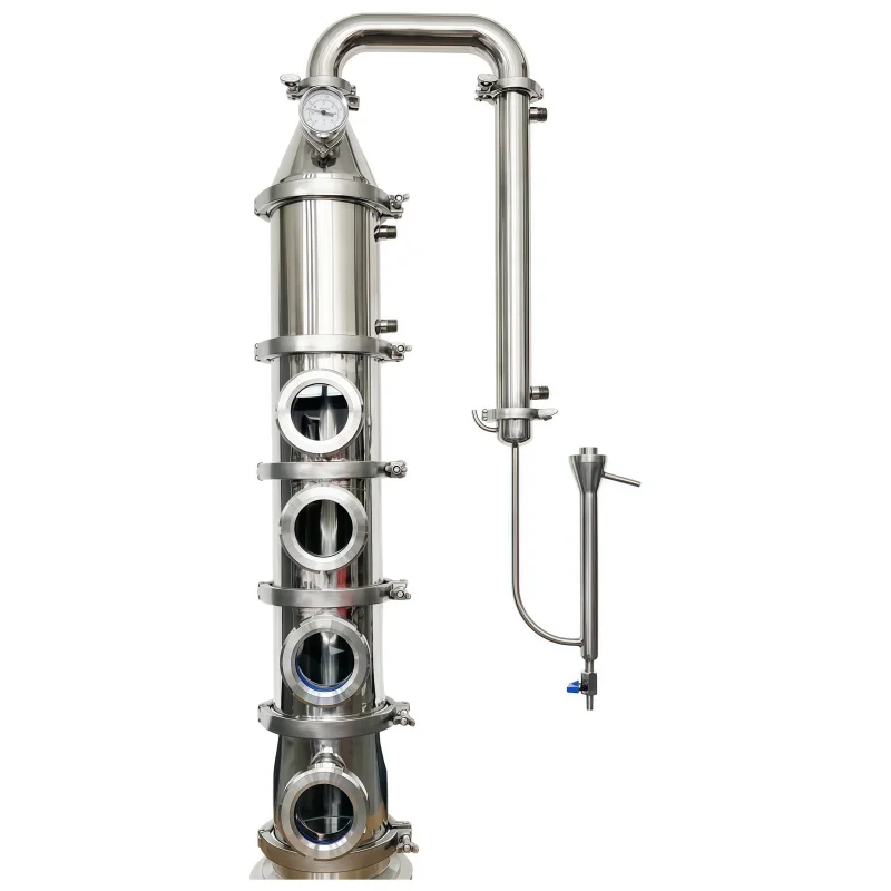 6inch OD167mm TC Distiller Column Union Tee Pipe With Copper Bubble Platte Sets*4 Column For Home Brewing Distillation SS304