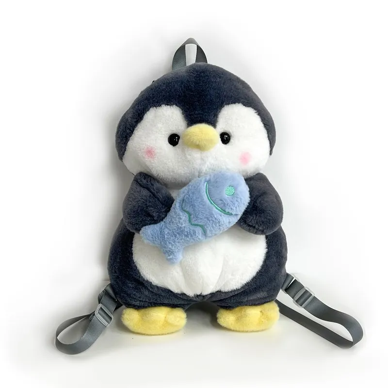 Women Cute Penguin doll shoulder bag girl plush Backpack 2024 new cartoon bag