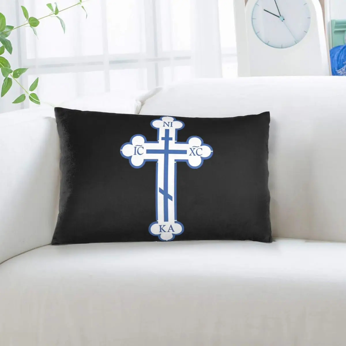 Russian Orthodox Cross Print Rectangle Pillowcase Cushion Cover Decorative Bedroom Bed Home Comfort Throw Pillow