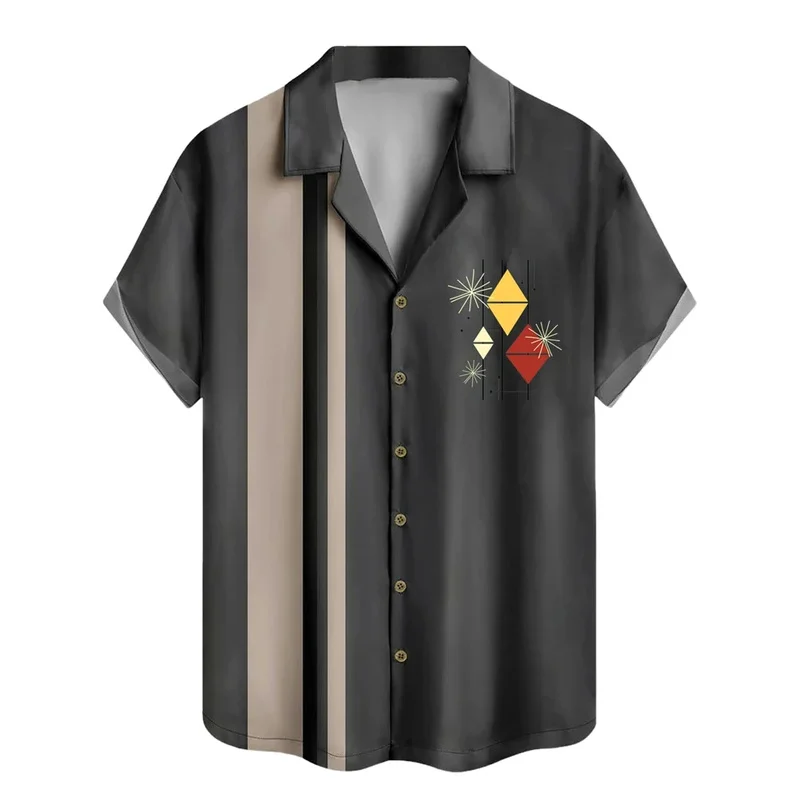

Летняя мужская рубашка — повседневная уличная рубашка с короткими рукавами с 3D-принтом — мужской и женский свободный и удобный гавайский стиль