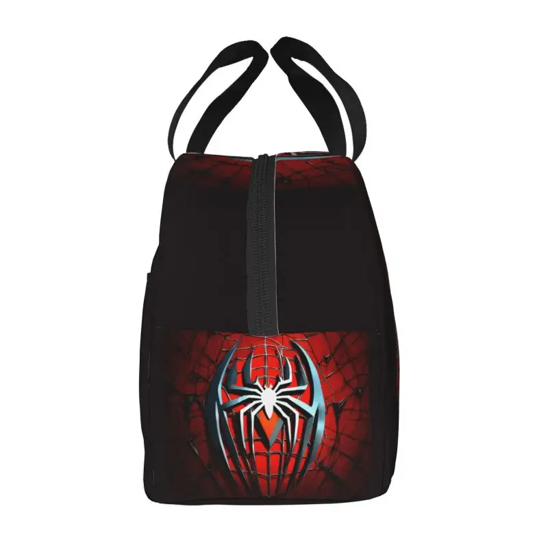 Custom Spider Man Insulated Lunch Box for Women Reusable Warm Cooler Thermal Lunch Bag Camping Picnic Food Container Tote Bags