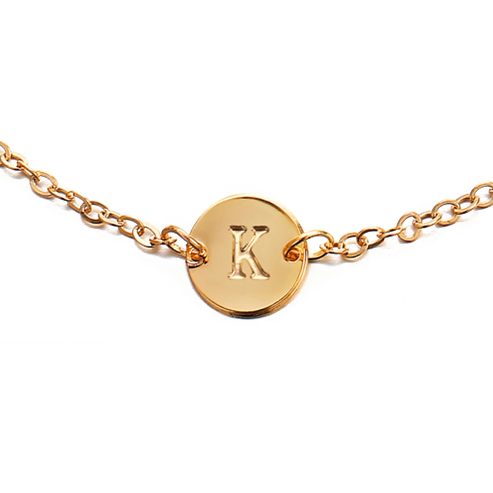 

Elegant Lightweight Women K Ankle Chain Beach Style Comfortable Foot Chain For Gift Letter K Stylish Vintage Engraved
