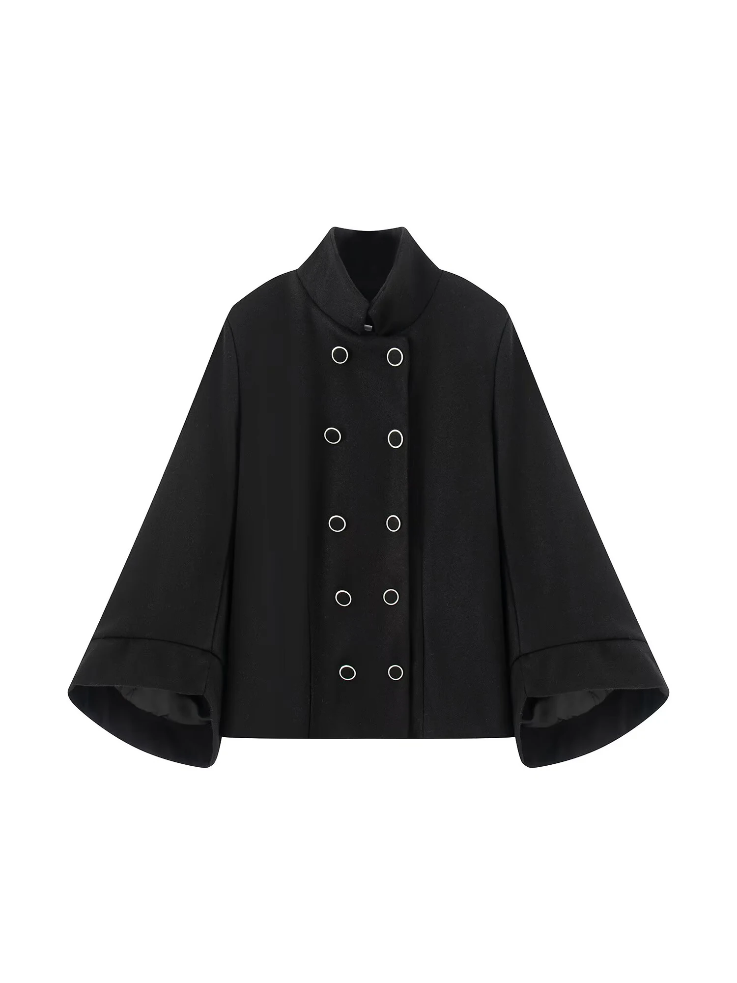 

Women's Black Gothic Jacket Coat Harajuku Streetwear Long Sleeve Double Breasted Jacket 2000s Vintage Oversize Outerwear Autumn