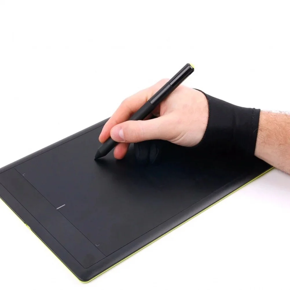 1 pc Anti-Smudge Two-Finger Fabric For Drawing On Graphics Tablets Left Right Hand Use Drawing Artist Two-Finger Glove
