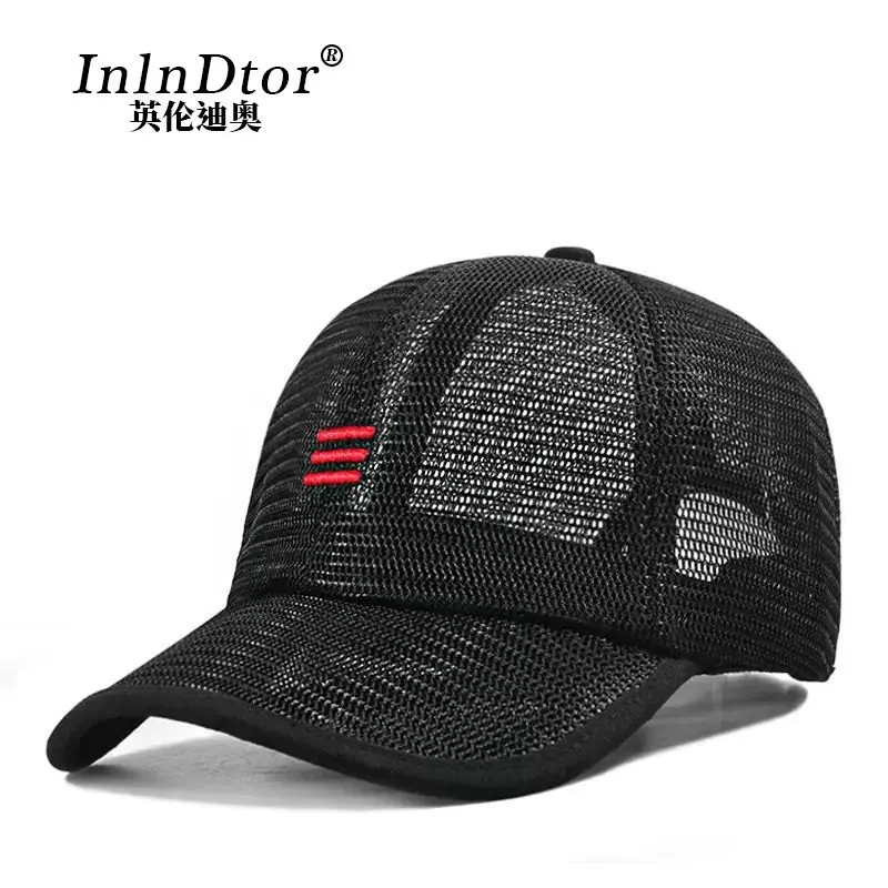 Summer Face Hat Men\'s Thin Breathable Big Circumference Black Baseball-Proof Sports Peaked Cap