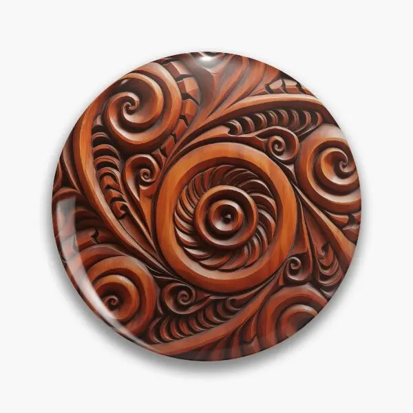 A Beautiful Maori Wood Carving Featuring  Soft Button Pin Women Brooch Cartoon Creative Hat Lapel Pin Jewelry Clothes Funny