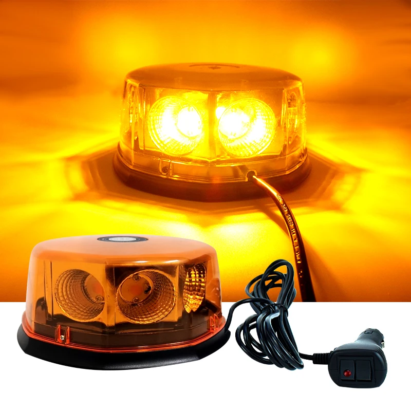 Magnetic Base Safety Warning Lights Rooftop Strobe Light High Bright COB LED Emergency Signal Lamps For Vehicles Postal Mail Car