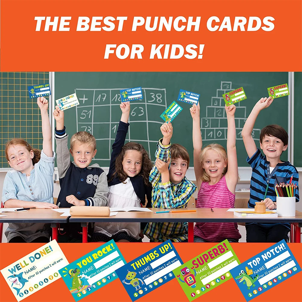 学校のロイヤルペニーリワード教室、実用的な教師パンチカード、耐久性のある紙の管理、行動、巨大な報酬、300個