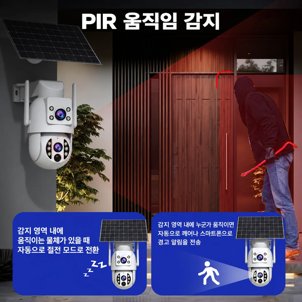 JOOAN 4K 태양광 보안 카메라 무선 야외 듀얼 렌즈 태양광 IP 카메라 PIR 인체 ... - 3