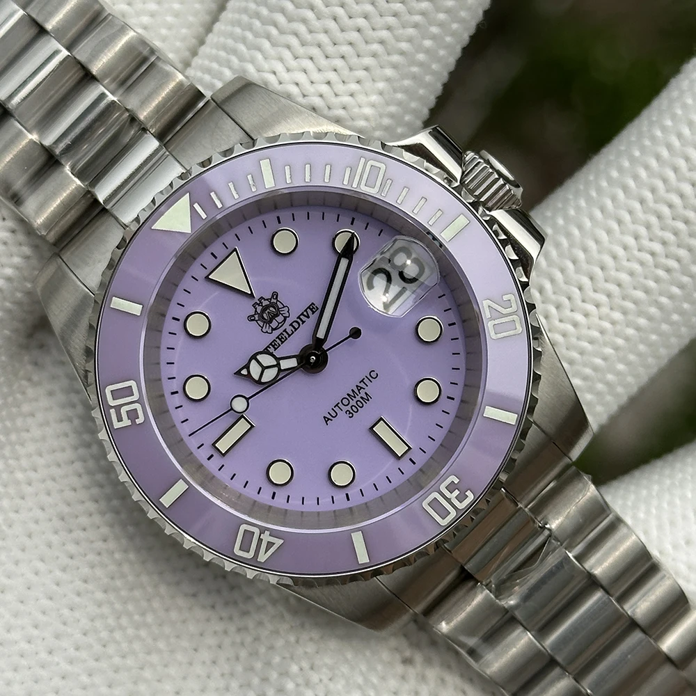STEELDIVE Men Diver Watch 40.5mm Automatic Mechanical Wristwatch 30ATM Waterproof BGW-9 Luminous Sapphire NH35 120 Clicks Bezel