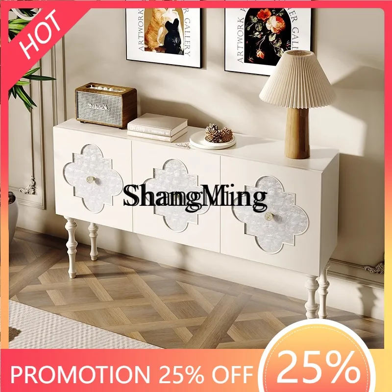 

SM Household Cream Wind Solid Wood Entrance Cabinet Entry Hall Cabinet Advanced Storage Side Cabinet