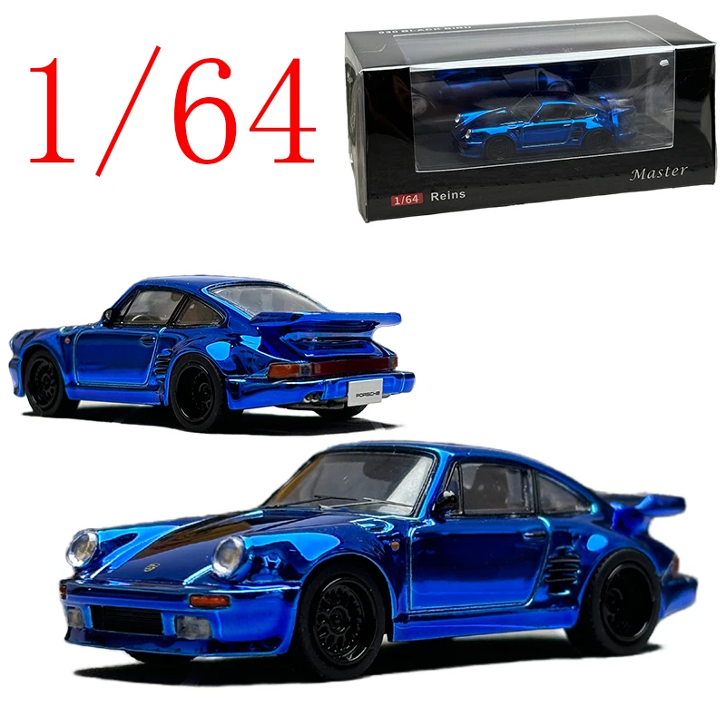 Model Porsche 930 911 Turbo Blue od Master Diecast, skala 1/64, metalowy model samochodu, zabawki dla chłopców, prezent, oryginalne opakowanie.