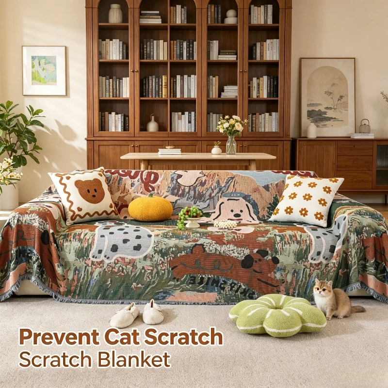 Living Room Sofa Cover All Inclusive Set All Season Universal Anti Cat Scratch Pad One Full Set Sofa Cover Fabric