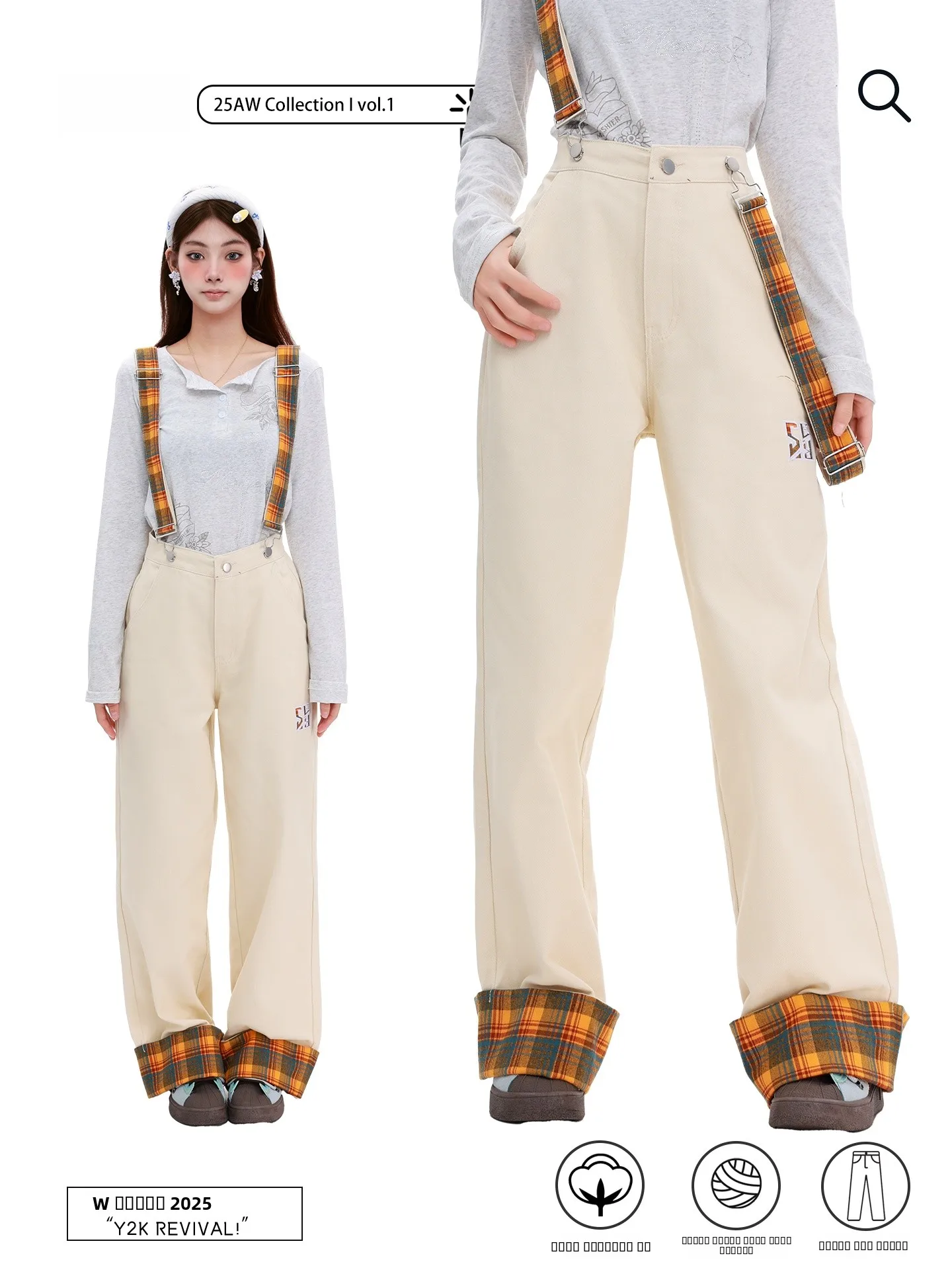 

Джинсовый комбинезон PBB American Street в стиле пэчворк, женские повседневные винтажные прямые брюки с высокой талией для работы и отдыха