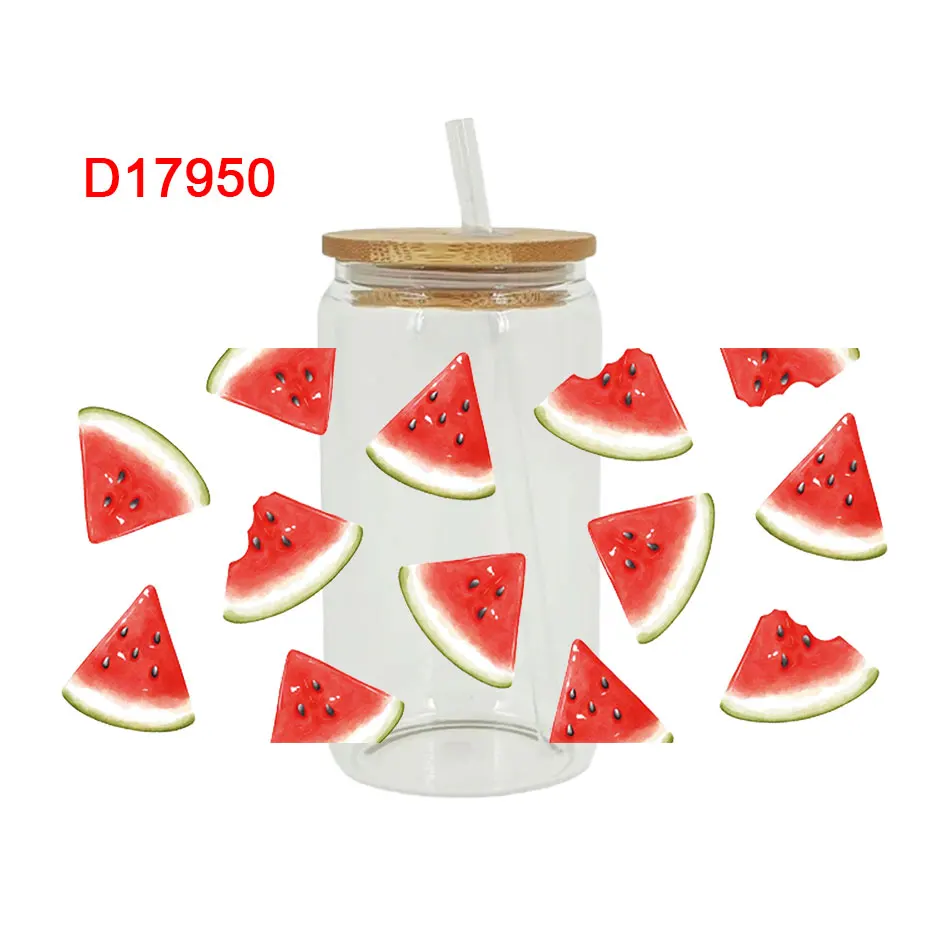 Fruits 3D UV DTF Transfer Sticker For The 16oz Libbey Glasses Wraps Bottles Cup Sticker D17512