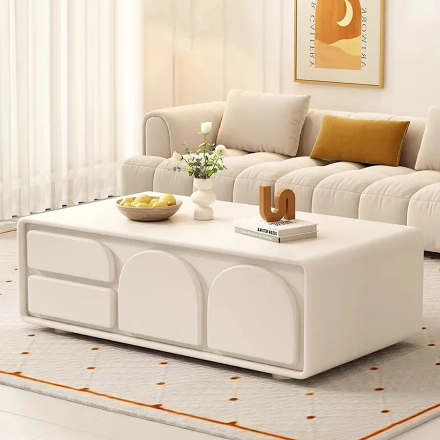 

Living Room Coffee Table Modern Home Ornament Unique Coffee Table Platform Rectangular Metal White Italian Mesa Posta Furniture