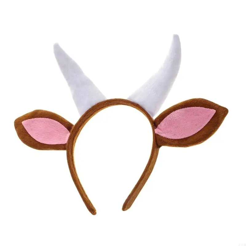 

P8DB Cartoon Headbands Furry Goat Lamb Hair Hoop Animal Ears Stage Hairband