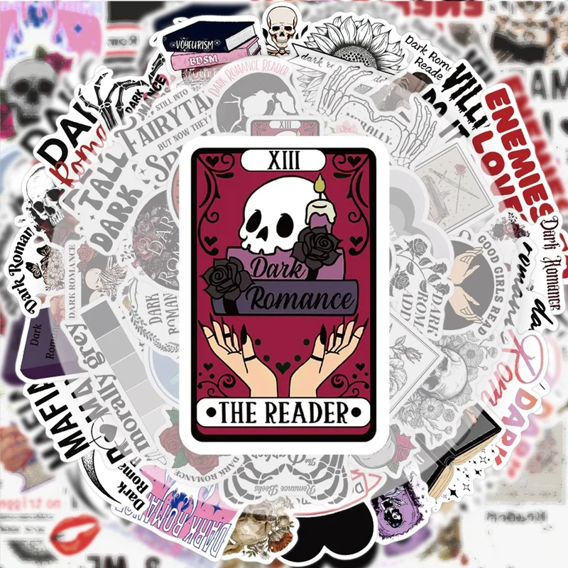 

50-темные наклейки с граффити для чтения, яркие наклейки, подходящие для бутылок с водой, ноутбуков, чехлов для телефонов, чемоданов, скейтбордов, гитар, подарочных коробок, украшений для вечеринок