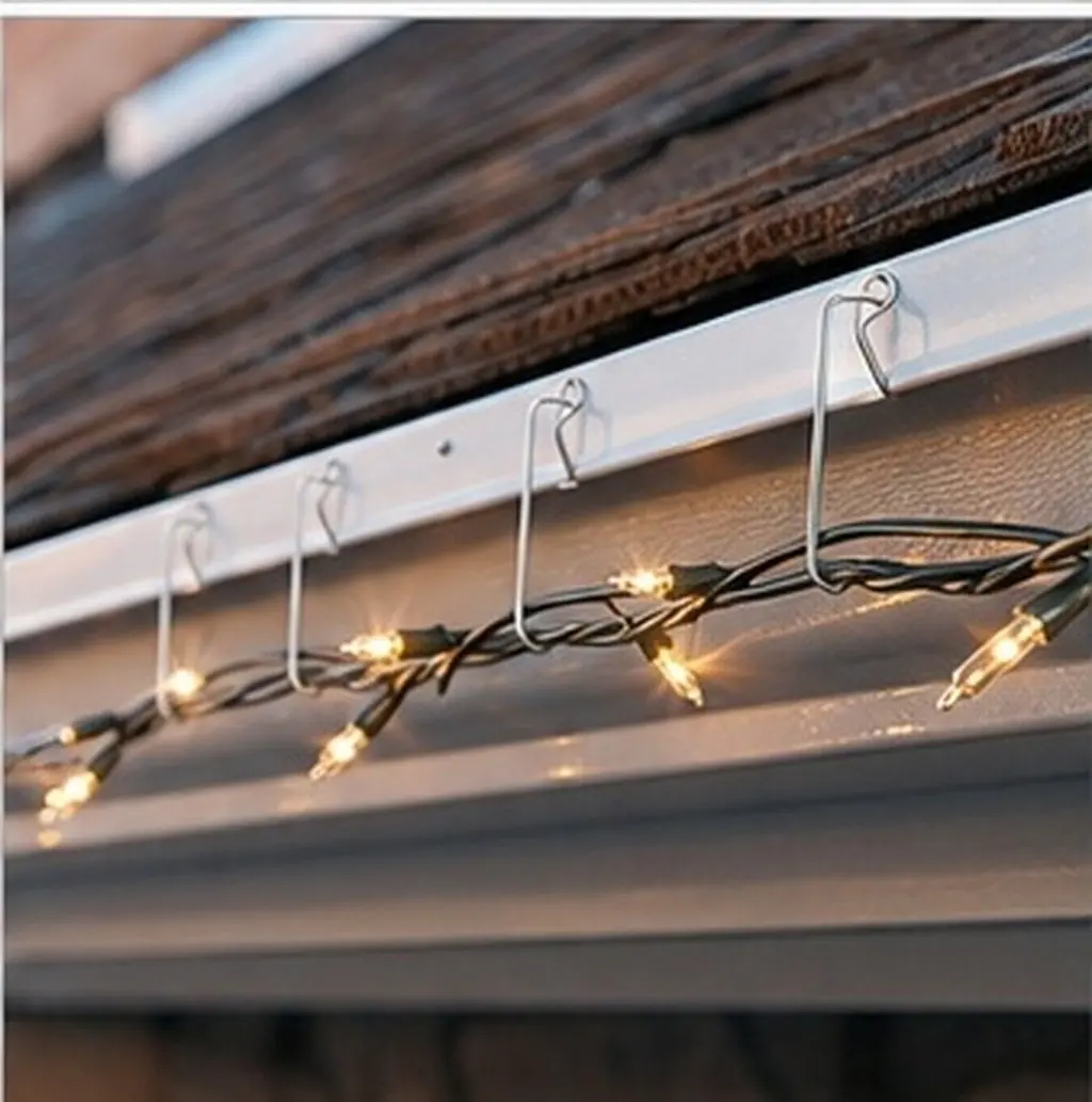 Christmas String Light Hooks 50Pcs Reusable Gutter Hangers for Holiday Festival Party Outdoor Decor