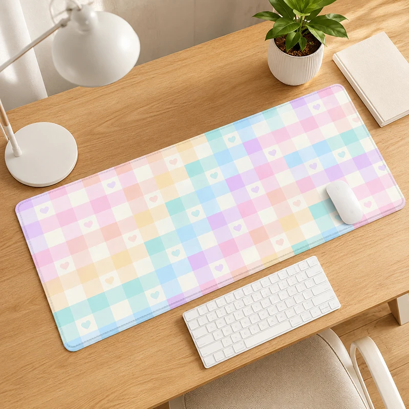 Mouse Pad Pastel Checkered Gamer printon demand New Mousepad XXL Office Carpet Non-Slip Desktop Mouse Pad Mice Pad