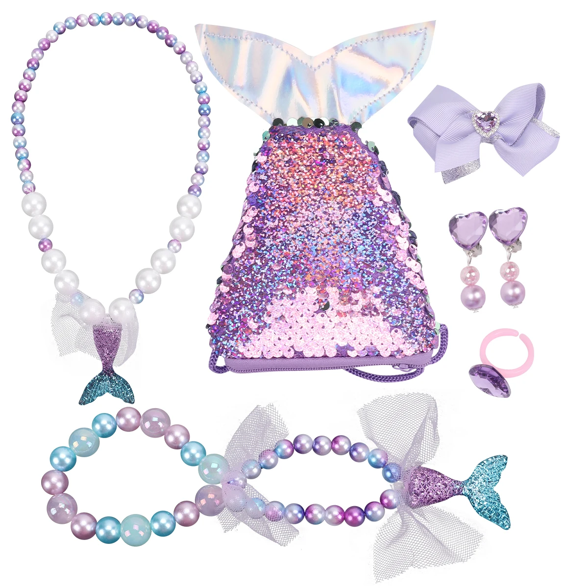 

6 Pcs Necklace Bracelet Set Novel Ring Delicate Ear Clip Lovely Pendant Jewelries Beautiful