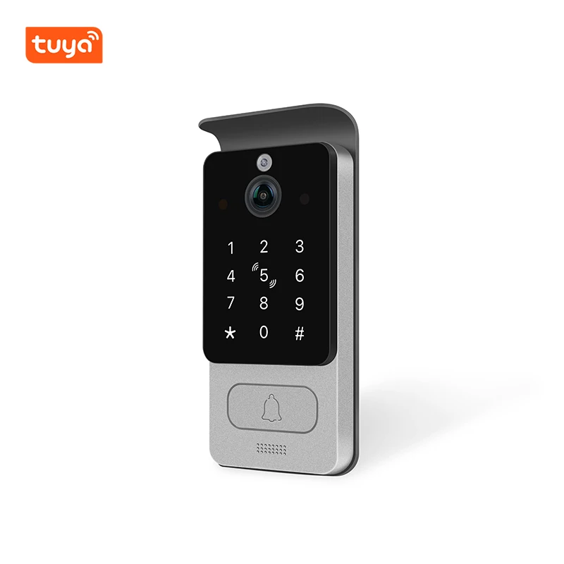هاتف Tuya Smart 2MP IP Video Door مع شاشة لمس 10 بوصة ومواد معدنية تتميز بالتحكم في الوصول إلى البطاقة الممغنطة