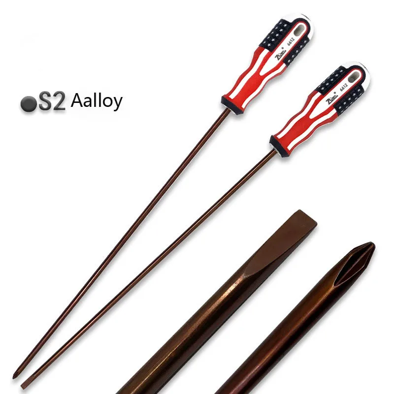 1/2 pcs 400mm Long Screwdriver CR-V Alloy Magnetic Phillips /Sloted Screw Drive Extra Long Screwdriver Repair Hand Tools