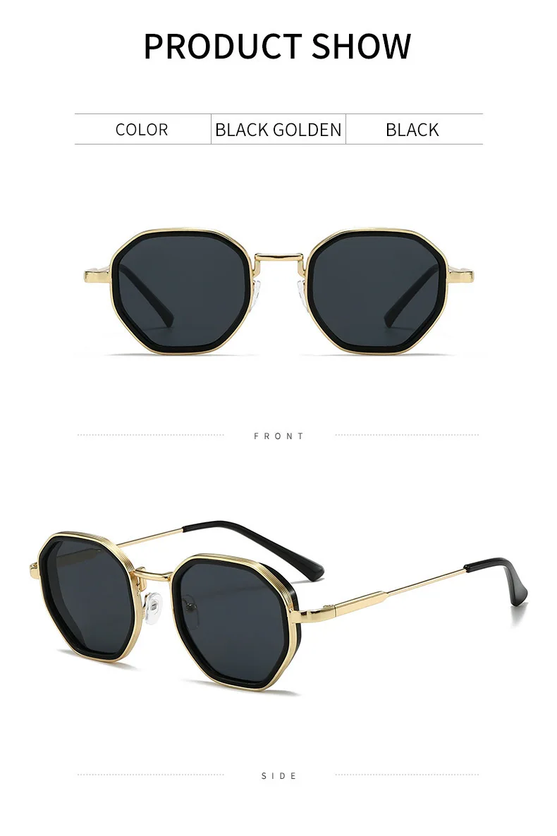 Neue modische Unisex-Sonnenbrille aus Metall mit geometrischem Design, Retro, personalisierbar, trendiger Streetstyle, UV-Schutz, 222 – Detail 9