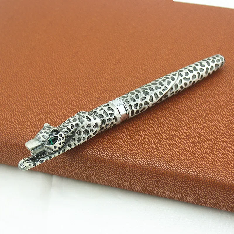 

Noble JINHAO Golden Leopard fountain pen all total with gift pen pouch Thick metal ink pen free shipping