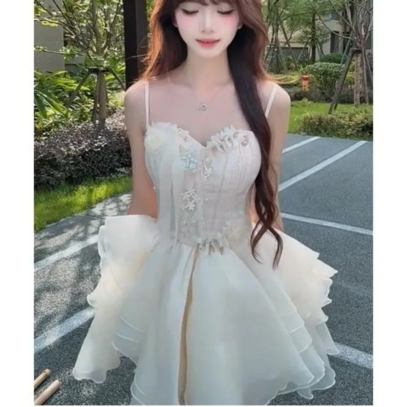 

Свадебное платье с цветочным узором во французском стиле, милое женское платье на бретельках в стиле Лолиты для девочек, платье принцессы на день рождения в японском стиле